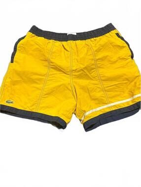Vintage Lacoste Yellow Navy Swim Trunks Made in France
